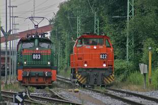 RBH003 und RBH822 im Ubergabebahnhof Recklinghausen-Hochlarmark am 12.07.2007