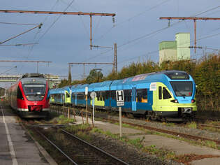 Wegen Personal- und Fahrzeugmangel bei der eurobahn fhrt die DB als Ersatz ca 1,5 Jahre lang auf dem RE82 zwischen Bielefeld und Horn Bad Meinberg.