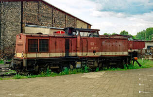 Ex DR-Diesellok 202 447 am 03.06.1997 im Bw.