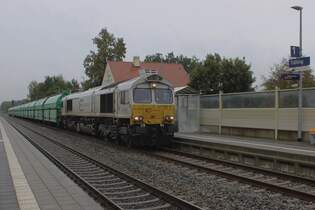 Am trben 13 September 2024 treft ex-ECR 247 026 mit ein Kohlezug ins Bahnhof von Tssling ein -der Fotograf hat dann noch keine Ahnung wie gravierend die Sturmschaden von BORIS werden