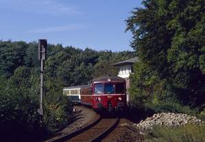 515 616, 636 und 815 706 als Sonderfahrt ins Angertal am 18.0.1993 am ehem.