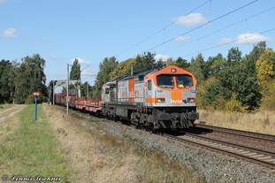 250 009-8 HVLE mit gemischtem Güterzug bei Woltorf am 30.08.2016