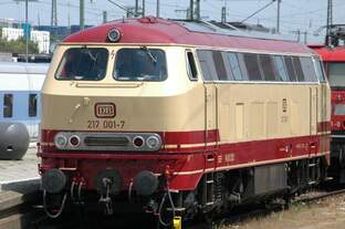 217 001 am 01.07.07 bei einer Ausstellung im Münchner Osbahnhof