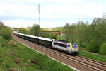 Belgium, SNCB  Locomotive 1866 hauling the Orient-Express Amsterdam - Venise, in Hennuyres  Hennuyres, 18/4/2024