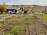 Blick zu den Geraer Eisenbahnwelten am 31.10.2025 in Gera.