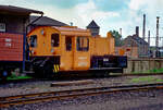 Noch mit DR-Nummer: Schmalspurdiesellok 199 011 am 08.04.1991 in Nordhausen Nord.
