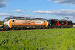 Budamar 383 218 und Cargounit 193 238 im Nachschuß  am 21.04.26 bei Roßlau. 
