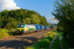 471 002 GYSEV mit einem LKW-Walter KLV-Zug bei Postbauer-Heng Richtung Nrnberg, 10.09.2021