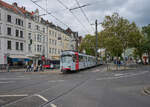 Am 24.09.2024 waren die Tage der GT8SU in Düsseldorf gezählt. Wagen 3221 verließ die Haltestelle Belsenplatz.