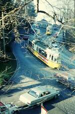 SSB Stuttgart__Von der Straenbahn zur Stadtbahn__Bis 1987 muten die GT4-Zge gen Degerloch die engen und steilen Bopser-Kurven (32m und 36m Radien) bezwingen.