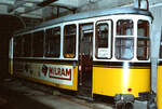 Straenbahn Stuttgart, Bw Ostheim (16.10.1983) : Noch fahrfhiger Beiwagen 1516 (Serie B2  Schiffchen )