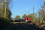 Triangula 112 646-5 am frühen Morgen des 01. Mai 2026 mit dem Sonderzug Chemnitz - Schlettau - Aue - Zwönitz auf der Sachsen-Magistrale bei Niederwiesa.