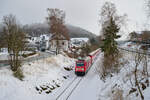 Anl�sslich des FIS-Skisprung-Weltcups 2026 in Willingen kamen am 31.01.2026 Doppelstockz�ge auf der Bahnstrecke Korbach - Brilon zum Einsatz.