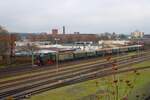 Museumseisenbahn Hanau Dampflok TKt 48-160 am 29.11.25 auf der Hafenbahn in Frankfurt am Main