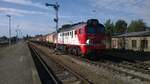 M62-282 mit Kesselwagen in Bahnhof Miedzyrzecz, 21.09.2025