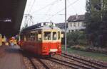 Im Juli 1983 setzt ein BFe 4/4 der Waldenburgerbahn in Liestal um (ungefhre Positionsangabe)