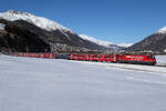 RhB Ge 4/4 III 643 nochmal am 27.02.2026 bei Celerina / Schlarigna kommend aus Samedan.
