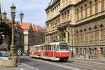 Czechia, Prag  Tramways 8240+8241 on line 17 at Staromestska  9/5/2014