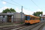 Hungary, Budapest,BKV  Tram 1532 on line 3 approaching the terminus, Mexikoi ut  7/5/2015