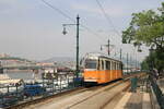 Hungary, Budapest,BKV  Tram 1325 on line 2 along the Danube river  6/5/2015