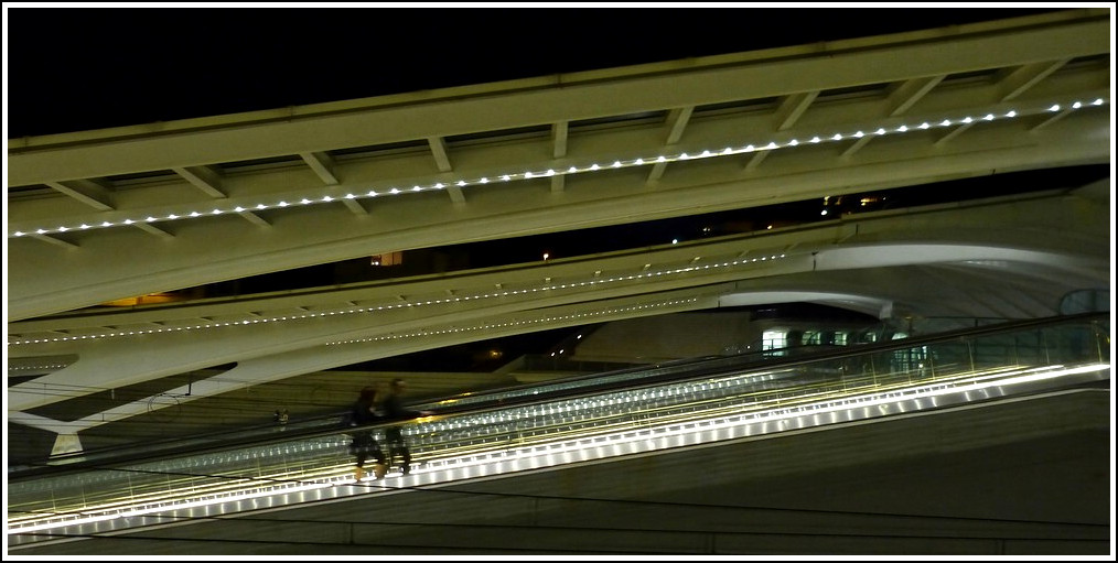 - Abemdstimmung - Die Fahrgste streben nach oben im Bahnhof Lige Guillemins. 12.11.2011 (Jeanny)