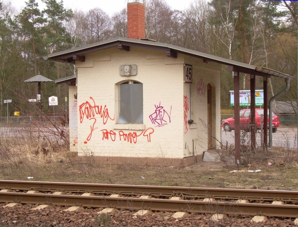 02.02.2008 Eberswalde, Posten 45 am Sdende des Bahnhofs.