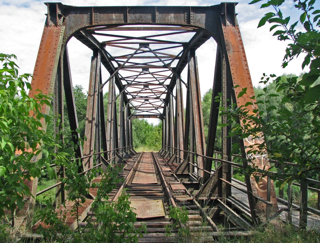07.06.08 Oderberg ; Brcke ber die Alte Oder (Teil der Havel-Oder-Wasserstrae) an der alten Strecke Bad Freienwalde - Angermnde (Strecke 6763)