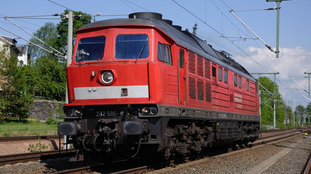 08.05.2011 BR 232686 im Gleisvorfeld des Bf Reichenbach/Vogtl.