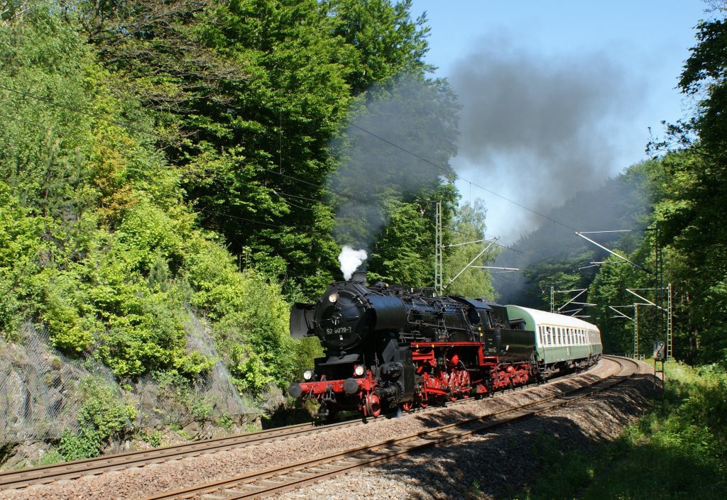 09.05.2010 - 52 8079 auf der Tharandter Rampe (Sachsen)