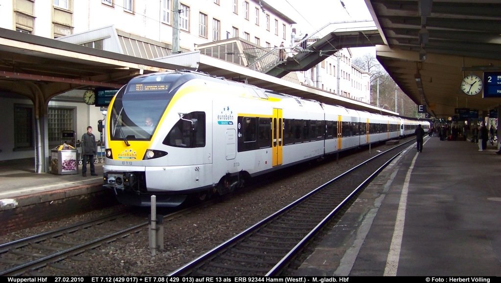 1 Einsatztag des FLIRT auf RE 13 Maas-Wupper-Expresse 