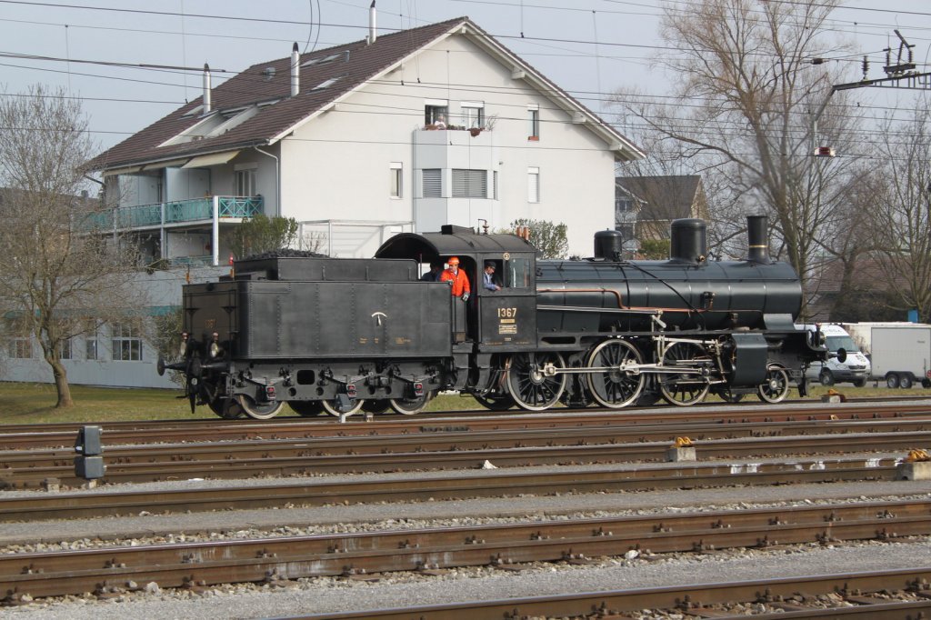 10 Jahre SBB Historic.Jubilumsfahrt mit B 3/4 1367(1916)
Rangierfahrt zum Wasserfassen in Rotkreuz.19.02.11 