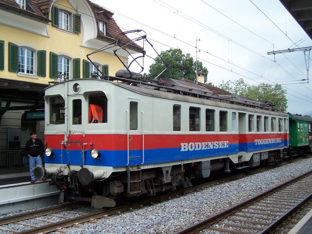 100 Jahre Romanshorn - Wattwil - Uznach : Die Be 556 013 der Bodensee - Toggenburg Bahn mit dem Armor Express in Wattwil am 18/09/10.