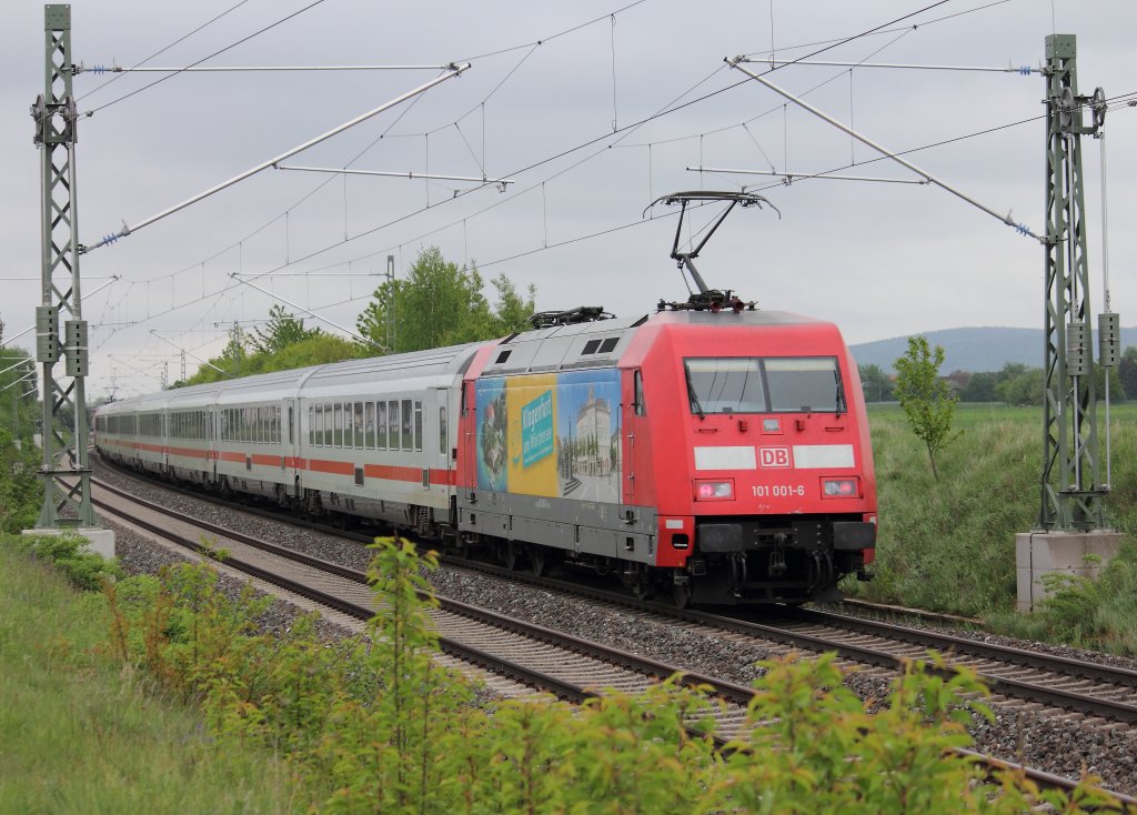 101 001-6 DB (Klagenfurt am Wrthersee) bei Staffelstein am 06.05.2012.