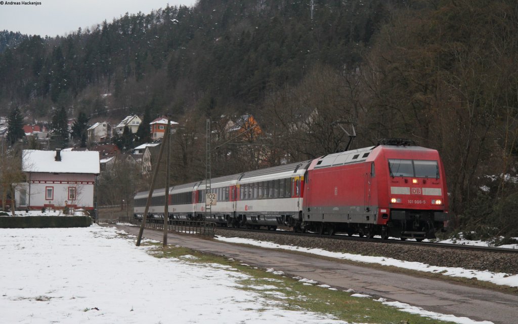 101 006-5 mit dem IC 184 (Zrich HB-Stuttgart Hbf) bei Aistaig 20.2.13