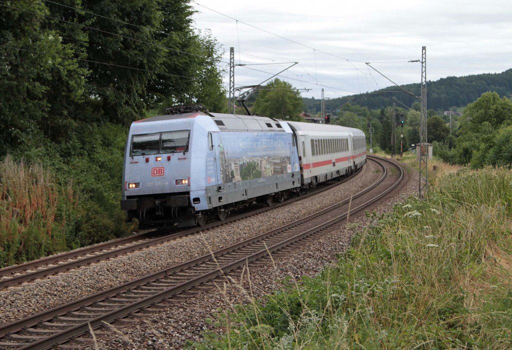 101 016 mit EC 218 von Graz nach Frankfurt bei Bergen am 29.07.2013