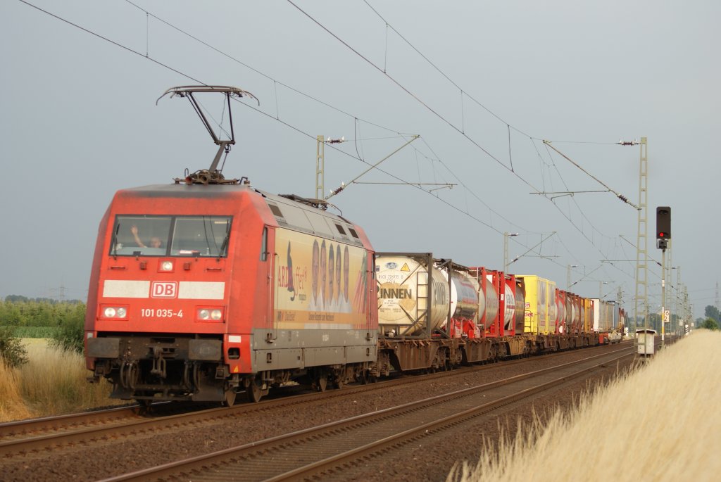 101 035-4  ARD Buffet  zog am 30.06.2009 den IKE 50255 Kln Eifeltor - Hamburg Billwerder durch Neuss Allerheiligen