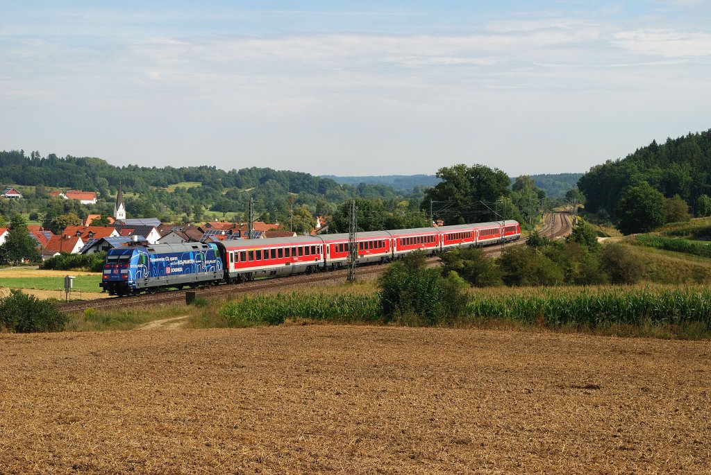 101 042 (Ecophant) mit RE 4007 bei Paindorf (15.08.2012)