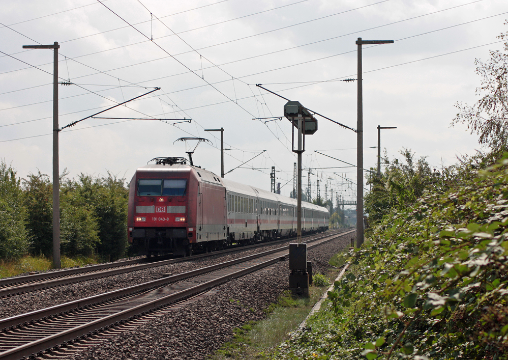 101 043-8 mit dem IC333 Luxembourg - Norddeich Mole bei Sechtem, 9.8.10