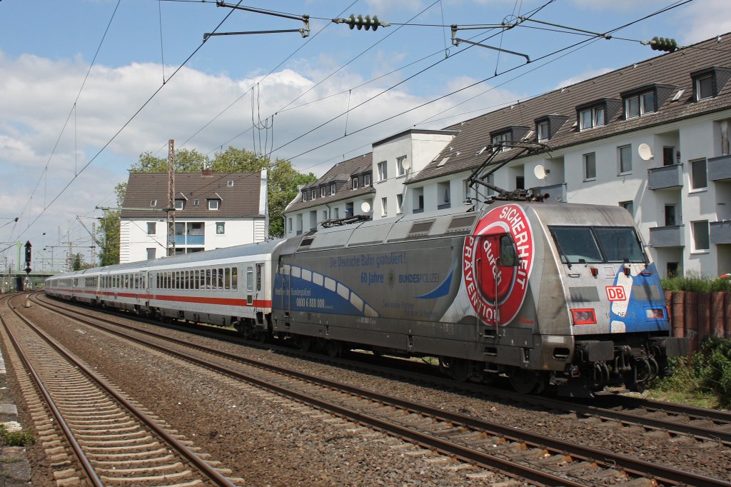 101 060  BuPo  schiebt am 13.5.12 einen IC durch Dsseldorf-Derendorf.