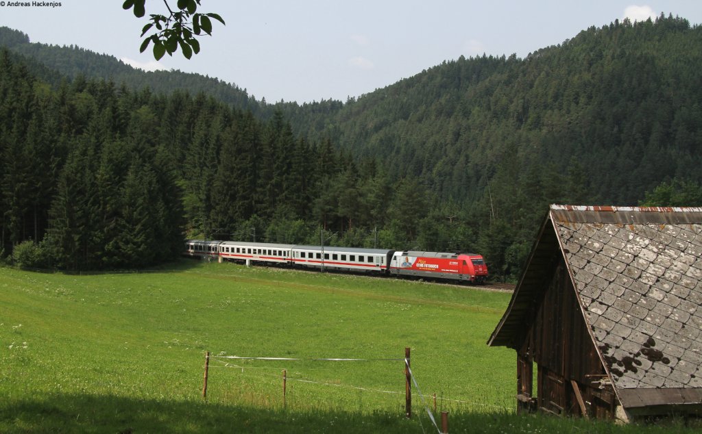 101 089-1  CEWE Fotobuch  mit dem IC 2005  Bodensee  (Emden Hbf-Konstanz) bei Niederwasser 30.6.12