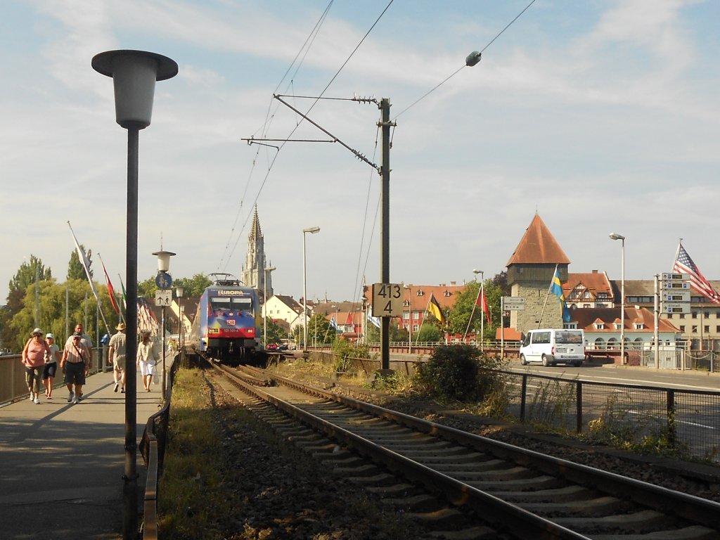 101 101-4 auf der Rheinbrcke in Konstanz am 12.08.2012.