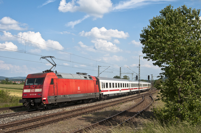 101 123-8 mit IC 2005  Bodensee  (Emden Hbf - Konstanz) am 29. Mai 2010 in Welschingen-Neuhausen. 