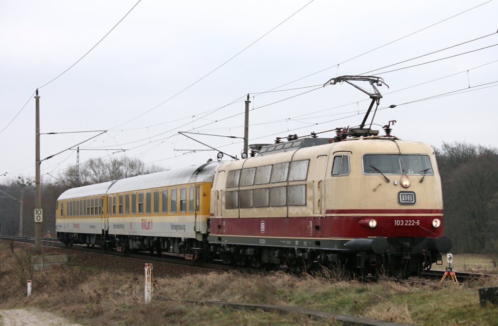 103 222-6 mit Messzug auf dem BAR am 07.02.2011