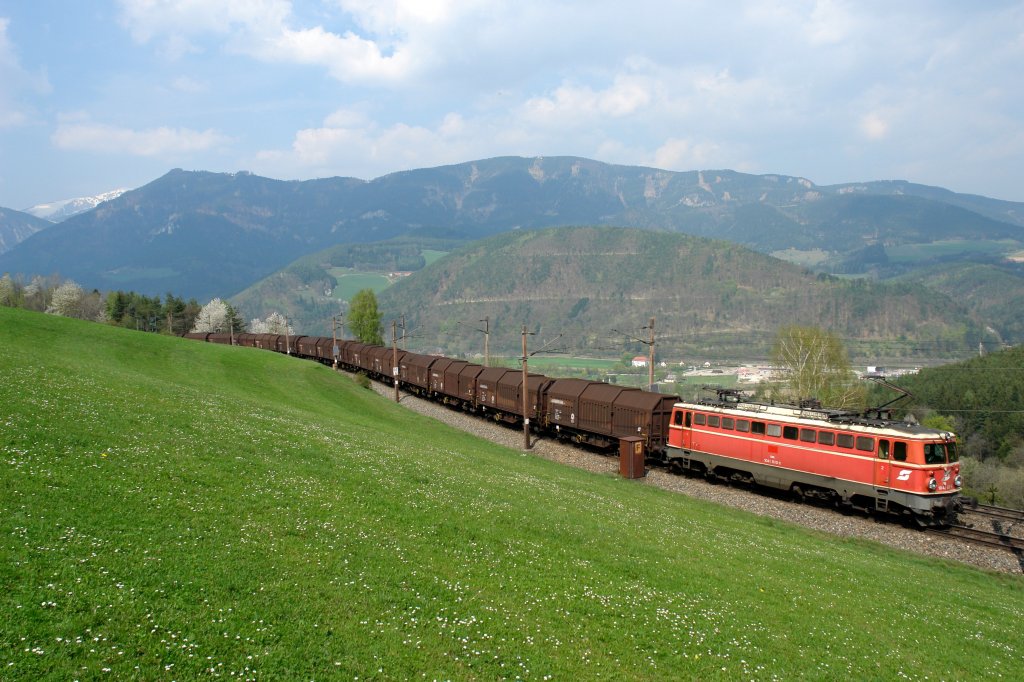 1042 020 am Zugschluss eines Gterzuges am 16.04.2009 unterwegs bei Eichberg.