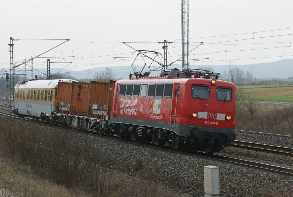 110 169-0 der DB Systemtechnik Minden in Iphofen am 29.03.2012