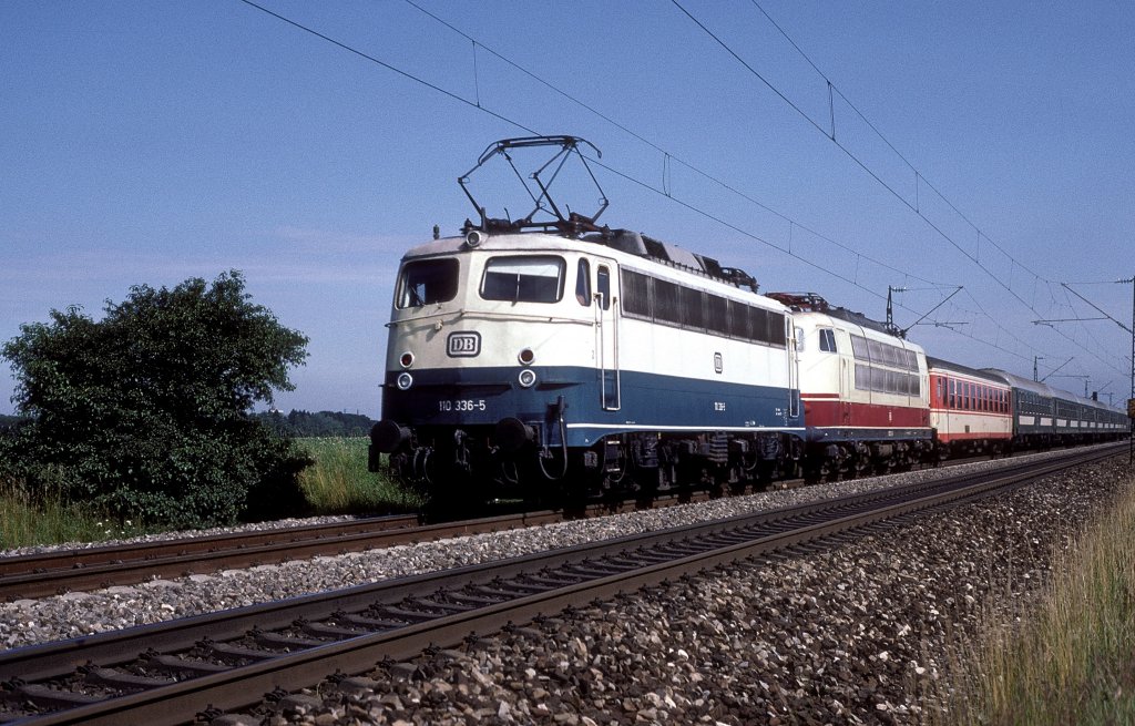 110 336 + 103 131  bei Augsburg - Hochzoll  08.07.89