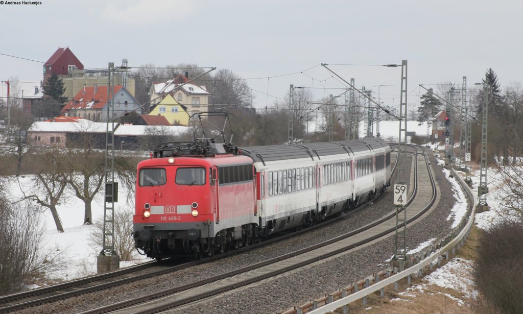 110 446-2 mit dem IC 187 (Stuttgart Hbf-Zrich HB) bei Eutingen 20.2.13