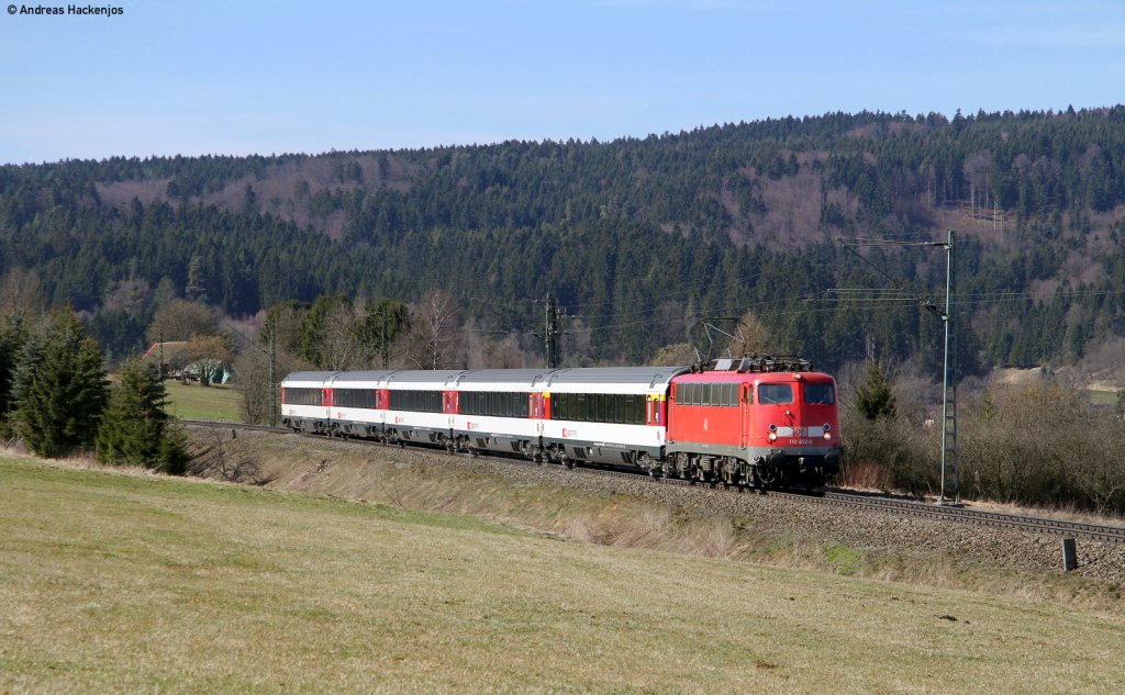 110 452-0 mit dem IC 280 (Zrich HB-Stuttgart Hbf) bei Mhringen 20.3.11