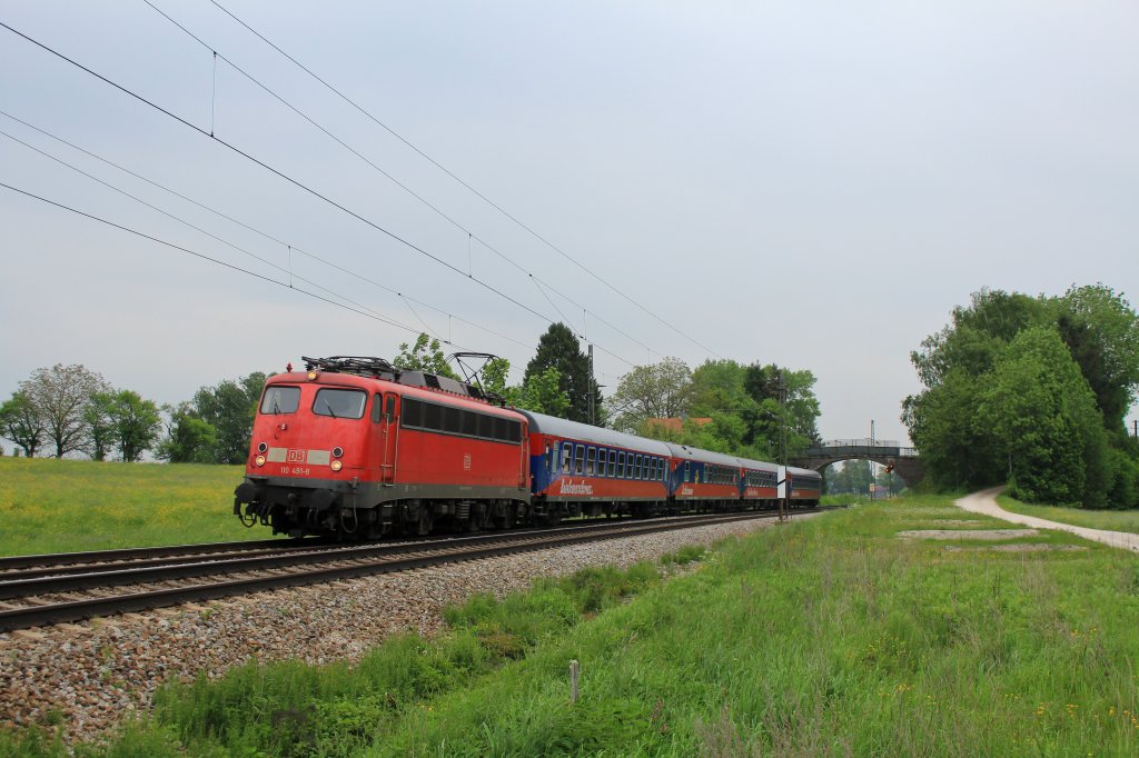 110 491 mit dem 13992  Bahntouristik Express  bei bersee, aufgenommen am 17. Mai 2013.