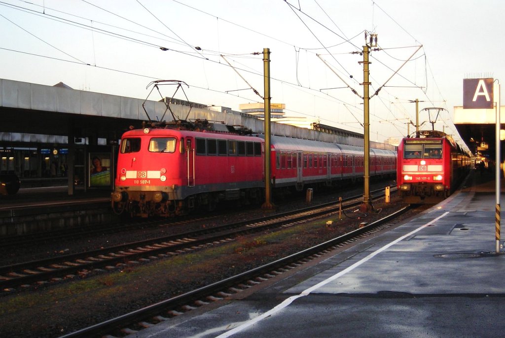 110 507 und 146 107 in Hannover am 7.12.09